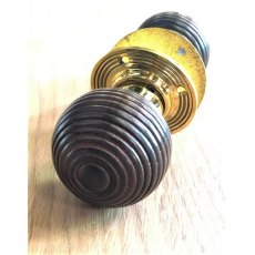 Beehive Wooden Door Knobs (Brass)