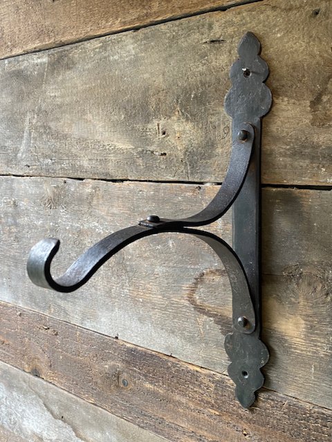 Antique Brown Cast Iron Hanging Basket Hook