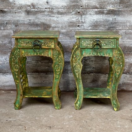 Fantastic Ornate Rustic Hardwood Side Table