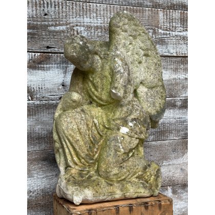 Fabulous Antique 19th Century Carved Marble Angel Statue