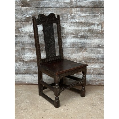 Rare & Unusual Antique Elizabethan Carved Oak Hall Chair