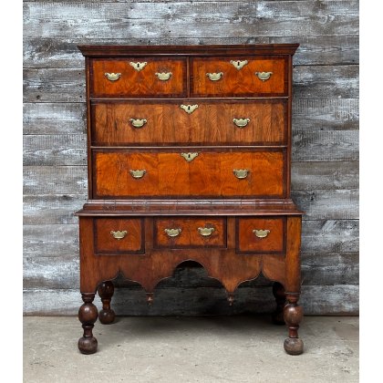 Exquisite Antique 17th Century English Chest On Stand