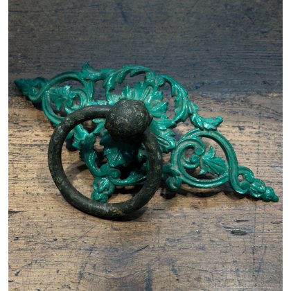 Antique 19th Century Painted Iron Door Pull Antique 19th Century Painted Iron Door Pull