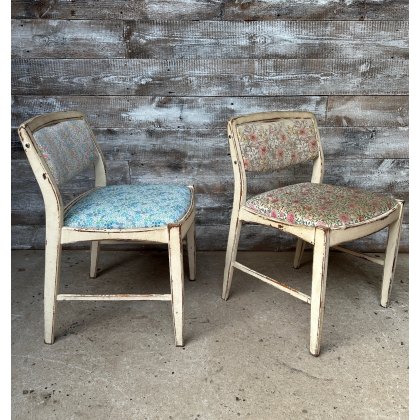 Charming Pair Of Vintage Upholstered Chairs Charming Pair Of Vintage Upholstered Chairs
