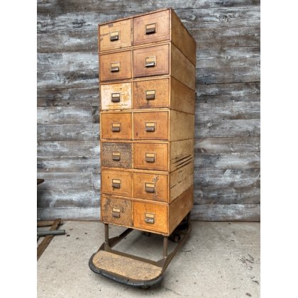 Large Vintage Rustic Metal Bank Of Drawers Large Vintage Rustic Metal Bank Of Drawers