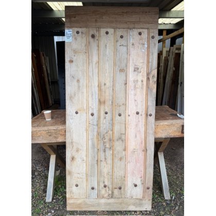 Antique French Elm Studded & Braced Door Antique French Elm Studded & Braced Door