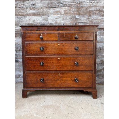 Massive Antique Oak & Pine Chest Of Drawers c1840 Massive Antique Oak & Pine Chest Of Drawers c1840