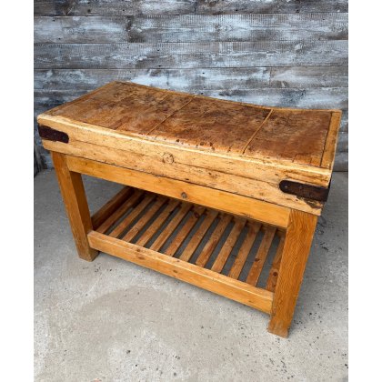 Reclaimed Vintage Kitchen Butchers Block On Stand Reclaimed Vintage Kitchen Butchers Block On Stand