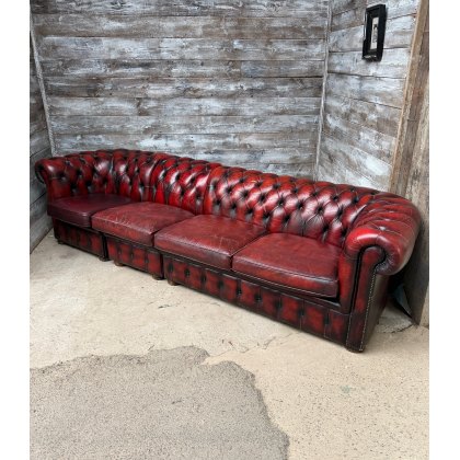 Vintage Large Red Modular Chesterfield Sofa Vintage Large Red Modular Chesterfield Sofa