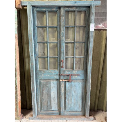 Rustic Teak Framed Glazed Double Doors Rustic Teak Framed Glazed Double Doors