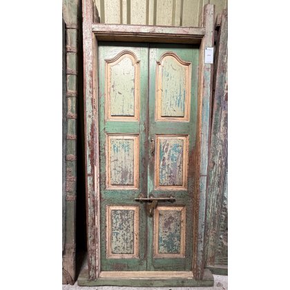 Rustic Vintage Indian Teak Framed Double Doors Rustic Vintage Indian Teak Framed Double Doors