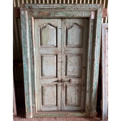 Beautiful Soft Green Indian Teak Entrance Door Beautiful Soft Green Indian Teak Entrance Door