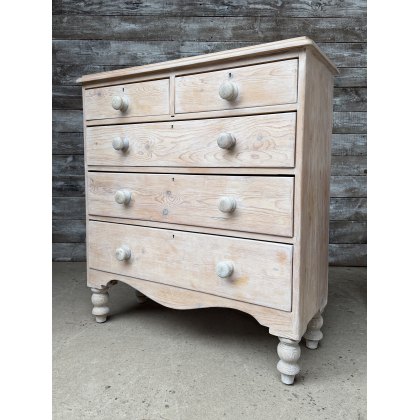 Antique Victorian White Washed Pine Chest of Drawers Antique Victorian White Washed Pine Chest of Drawers