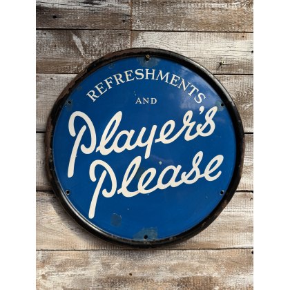 Antique Early 20th Century JPS "Player Please" Enamel Sign Antique Early 20th Century JPS "Player Please" Enamel Sign