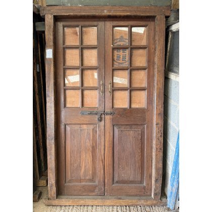 Beautiful Pair Of Half Glazed Teak Doors Beautiful Pair Of Half Glazed Teak Doors