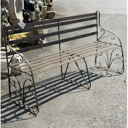 Antique Victorian Wrought Iron Garden Bench Antique Victorian Wrought Iron Garden Bench