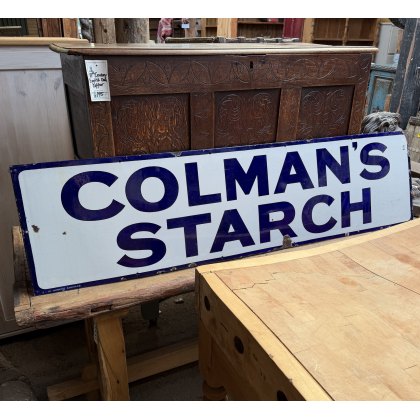 Antique Colmans Starch Large Enamel Sign Antique Colmans Starch Large Enamel Sign