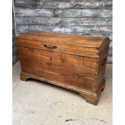 19th Century Large Domed Fruitwood Chest 19th Century Large Domed Fruitwood Chest