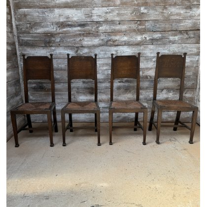 A Great Set Of Arts & Crafts Liberty Oak Dining Chairs A Great Set Of Arts & Crafts Liberty Oak Dining Chairs