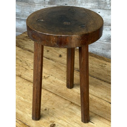 Antique 19thC Elm Cricket Stool Antique 19thC Elm Cricket Stool