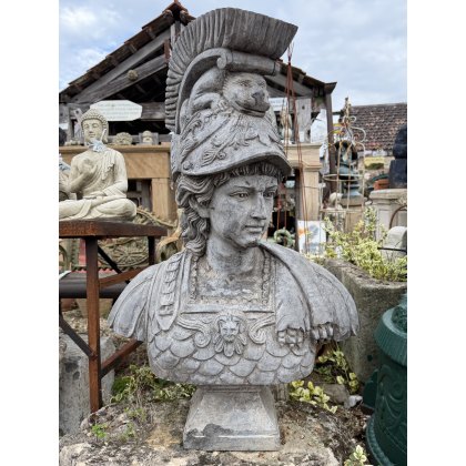 Hand Carved Natural Stone Bust Of A Greek Hand Carved Natural Stone Bust Of A Greek