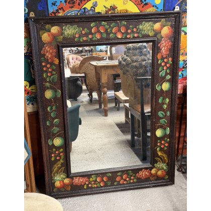 A Vintage Hand Painted Large Mirror A Vintage Hand Painted Large Mirror