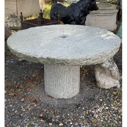 Large Carved Granite Millstone Table Large Carved Granite Millstone Table