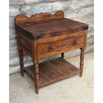 A Large Butchers Block On Stand A Large Butchers Block On Stand