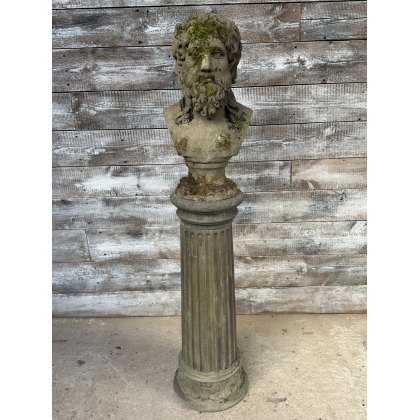 Fine Reclaimed Bust On Plinth Of Hercules Fine Reclaimed Bust On Plinth Of Hercules