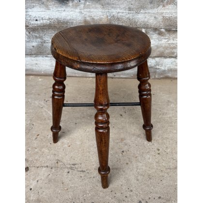 Antique 19th Century English Elm Stool Antique 19th Century English Elm Stool