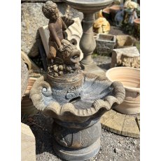 Beautifully Weathered Cherub Fountain