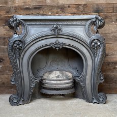 Magnificent Rococo Revival Victorian Cast Iron Fireplace C1850