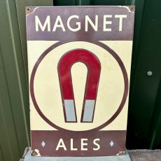 Antique Original 1930's Magnet Ales Enamel Sign