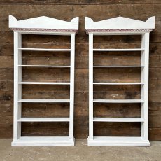 Vintage Pair Of Wall Mounted Georgian Style Bookcases