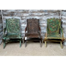 Rustic Carved Hardwood Glastonbury Chairs