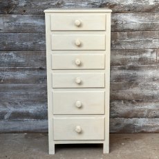 Contemporary Tall Solid Pine Painted Chest Of Drawers