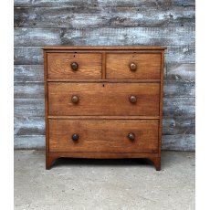 Antique Solid English Oak Chest Of Drawers