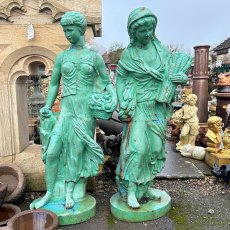 Set Of Painted Cast Iron Statues Of The Four Seasons