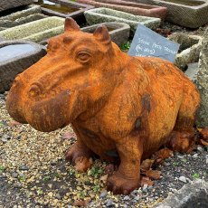 Large Cast Iron Hippo Statue