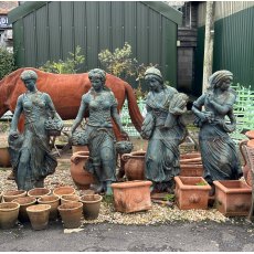 Large Painted Cast Iron Four Seasons Statues