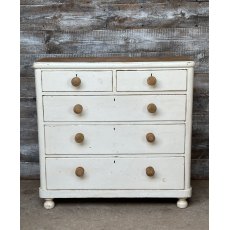 Antique Victorian Rustic Painted Pine Chest of Drawers