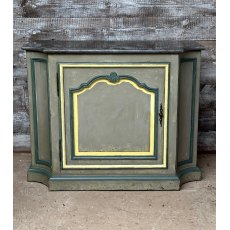 Rustic Painted Hardwood Marble Topped Cabinet