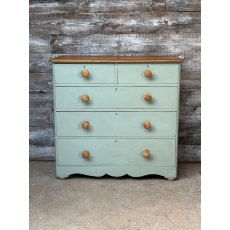 Antique Painted Victorian Pine Chest Of Drawers