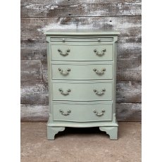 Fabulous Antique Serpentine Fronted Bedside Painted Chest Of Drawers