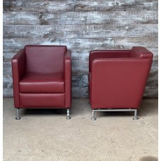 Mid Century Style Leatherette Tub Chairs