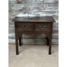 Antique Carved Oak Gothic Side Table