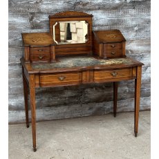 Fantastic Antique Edwardian Inlaid Walnut Veneer Desk