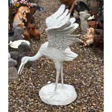 Finely Cast Crane Garden Statue