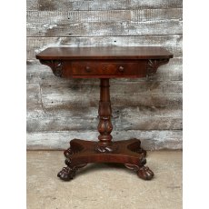 Vintage Carved Mahogany Side Table