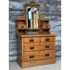 Fantastic Vintage Art Nouveau Style Waxed Pine Washstand